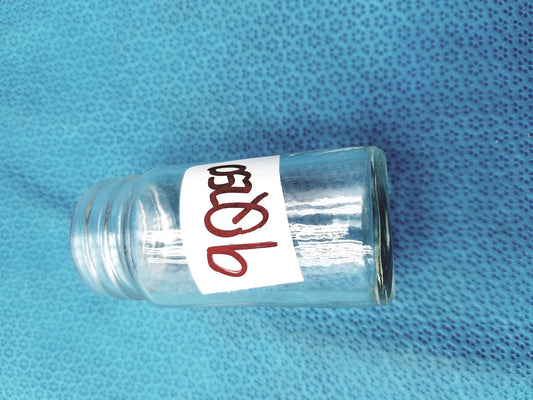 Glass Bottle Clear Round Wide Mouth w/ Black Cap –4 oz Reusable Container - Laboratory Glassware