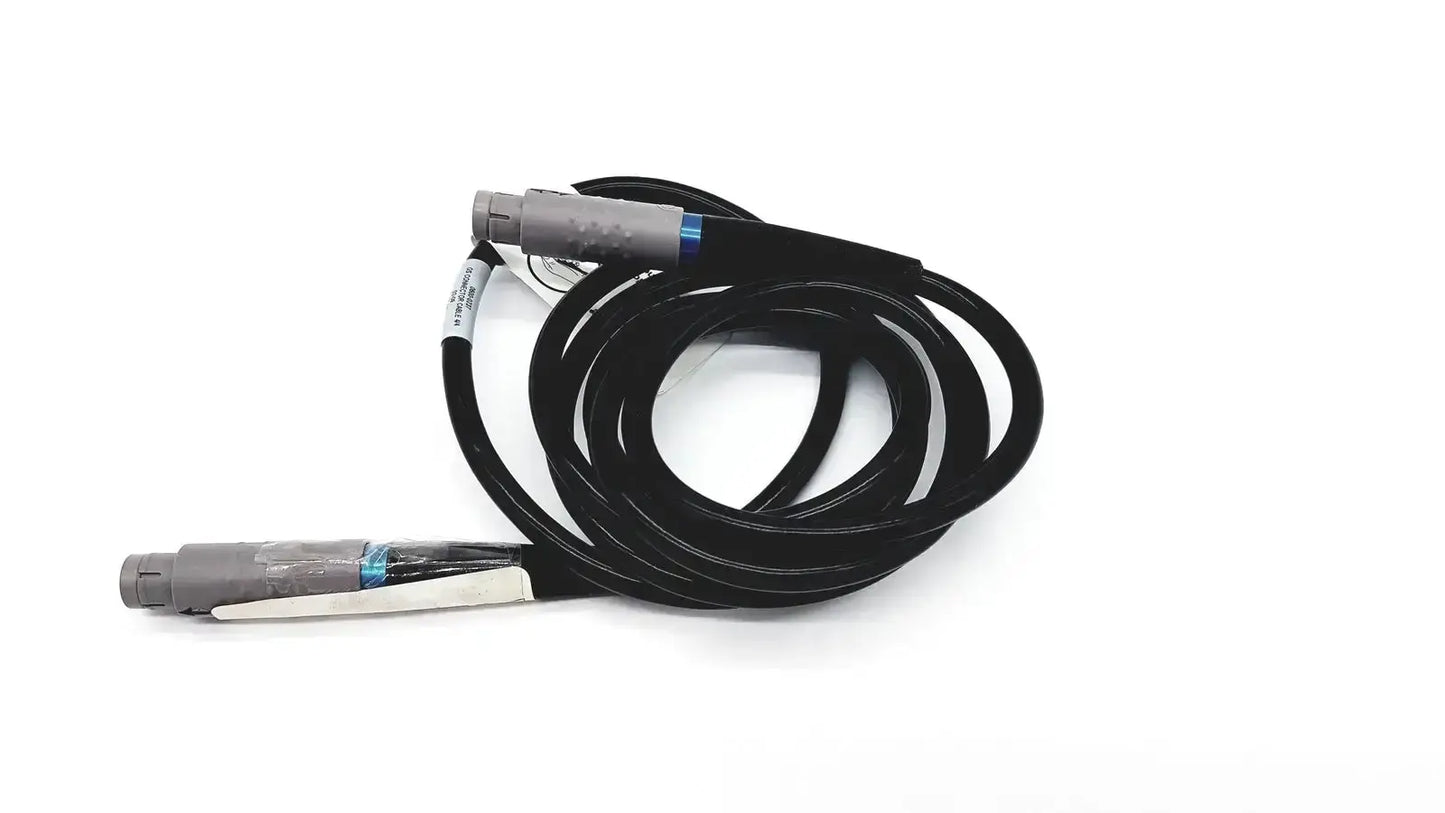 Black coiled glideScope 0600-0237 GS connector cable with gray connectors and blue accents for buy used medical equipment sale