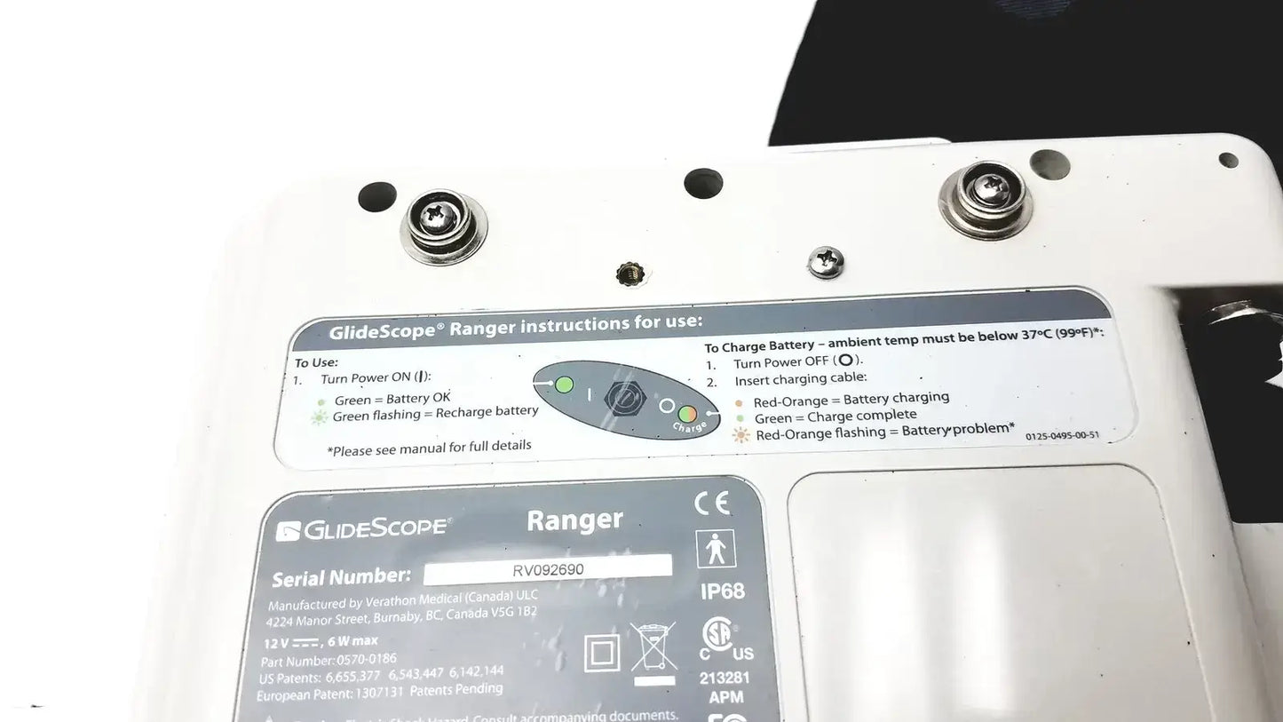 GlideScope Ranger Video Laryngoscope Serial No. RV092690 - Untested
