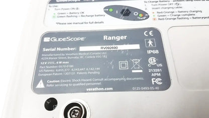 GlideScope Ranger Video Laryngoscope Serial No. RV092690 - Untested