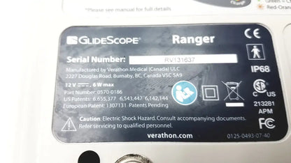 GlideScope Ranger Video Laryngoscope Serial No. RV131637 - Untested