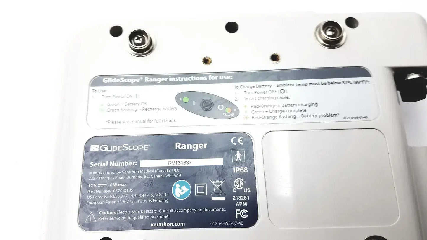 GlideScope Ranger Video Laryngoscope Serial No. RV131637 - Untested