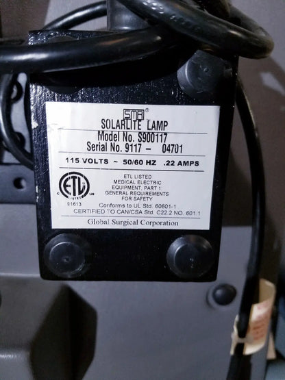 Global Surgical Corporation SMR Apex 2400 Exam Chair w/ Solarlite Lamp S900117