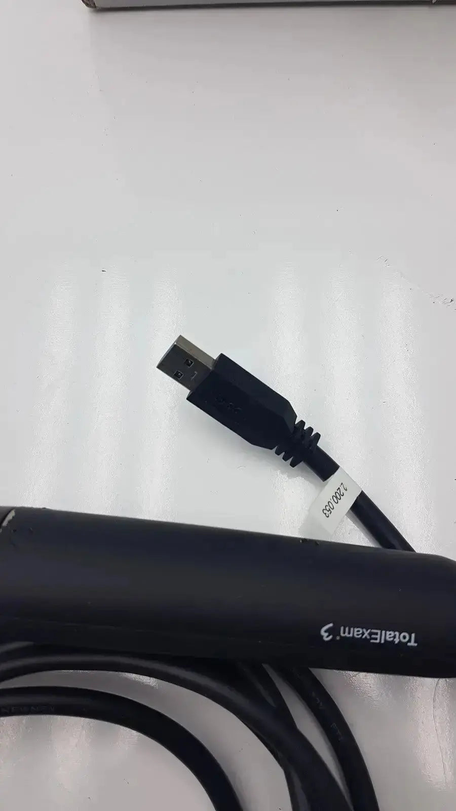 Black matte finish coiled USB cable for Globalmed Total Exam KE018257 HD 1080p camera with durable design