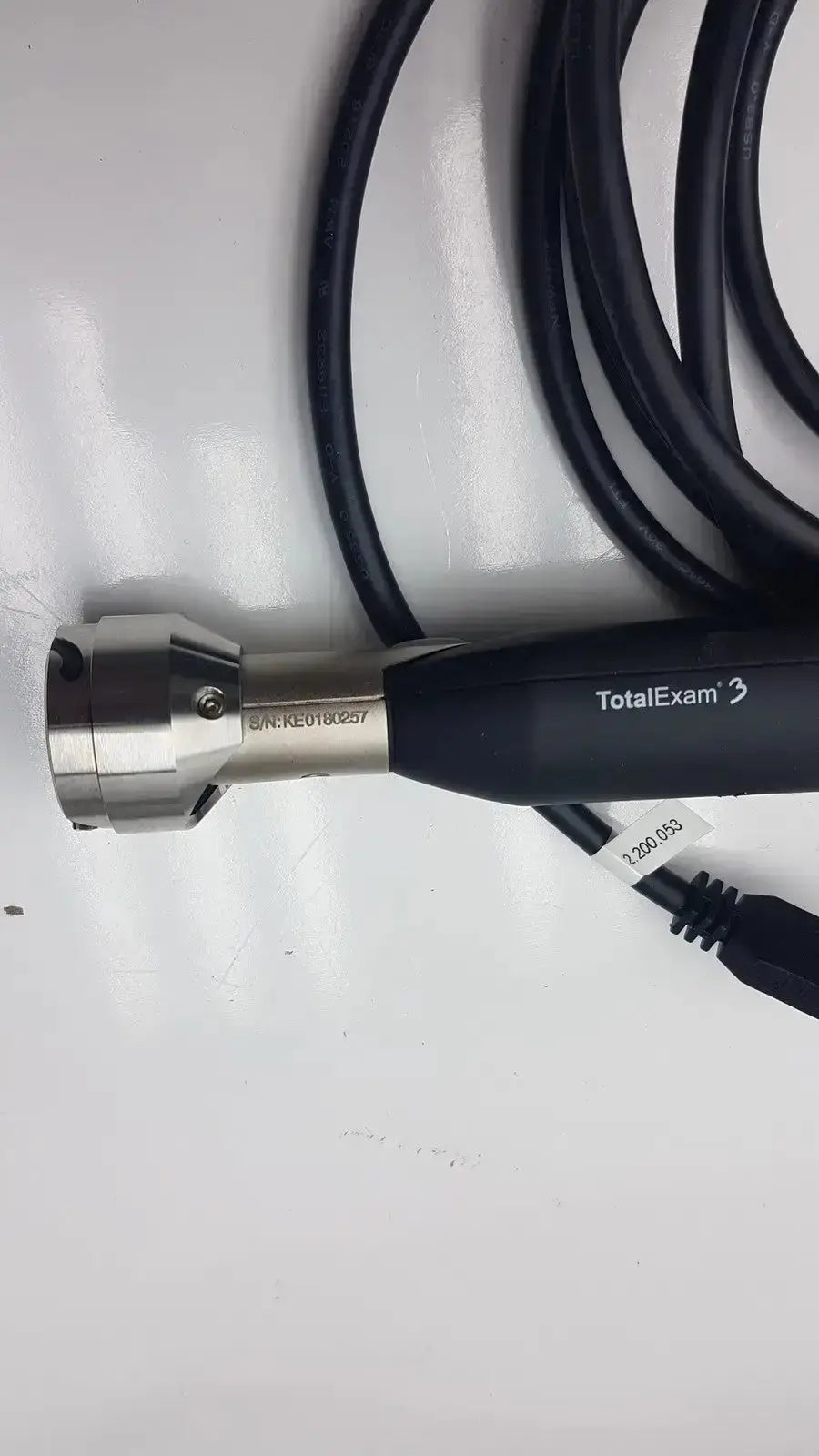Globalmed total exam ke018257 hd 1080p camera black and silver endoscope with metallic connector for precise imaging