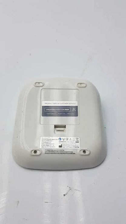 Off-white plastic wireless bluetooth bpm blood pressure access point with rectangular label by greater goods