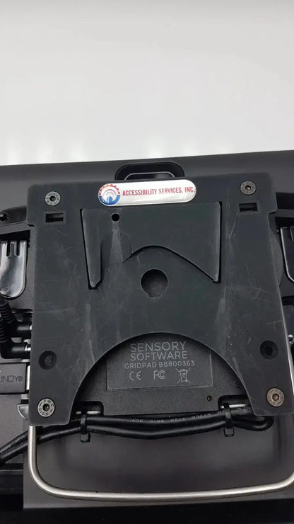 Black plastic mounting plate with silver metal handle labeled sensory software gridpad bb800365 used medical equipment for sale