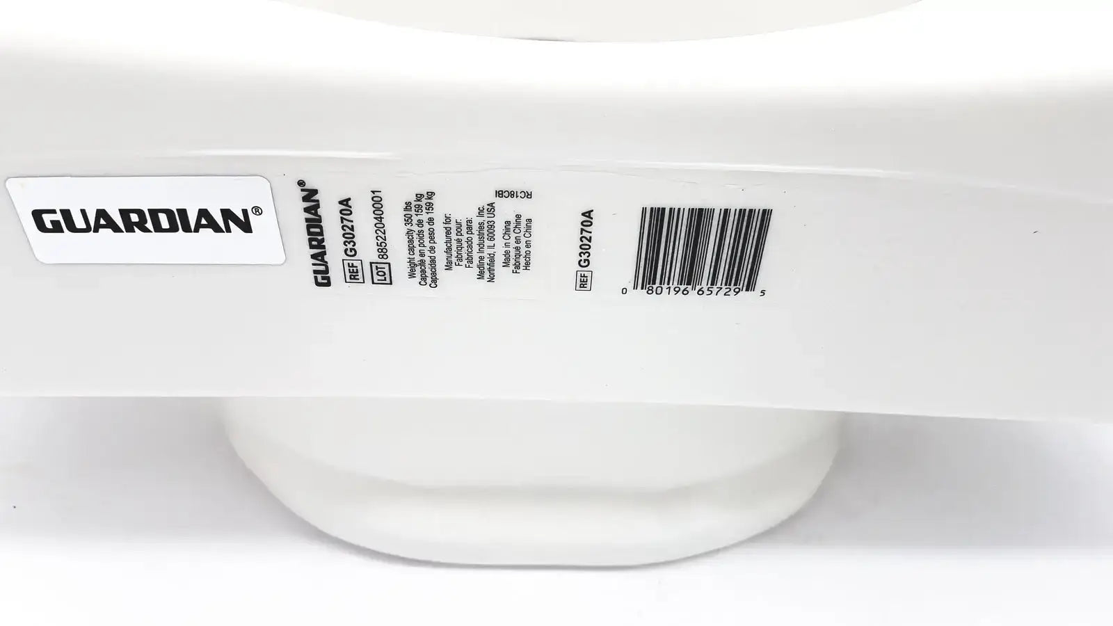 Guardian Locking Elevated Toilet Seat With Padded Arms G30270A