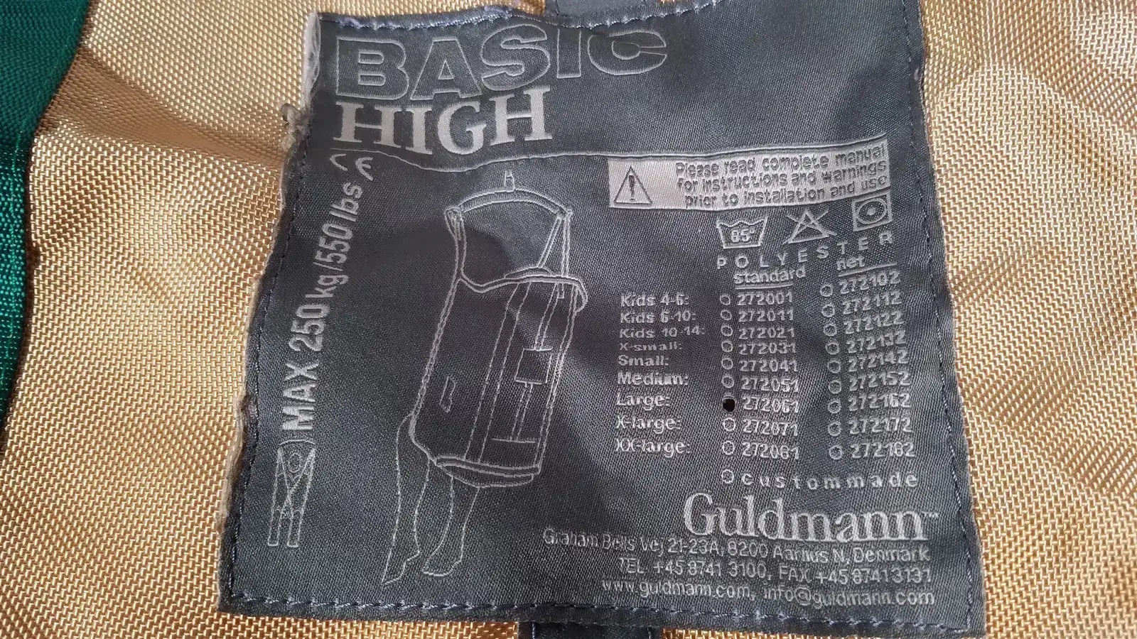 Guldmann Basic High Patient Lift Sling Max 250 kg/550lbs Size Large 272061