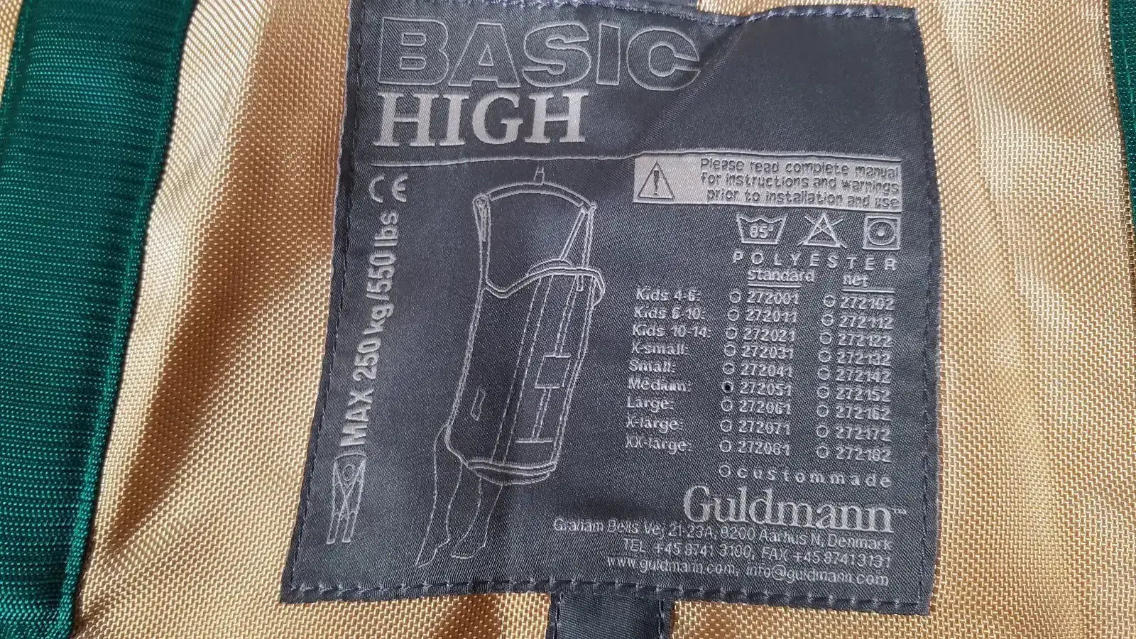Guldmann Basic High Patient Lift Sling Max 250 kg/550lbs Size Medium 272051