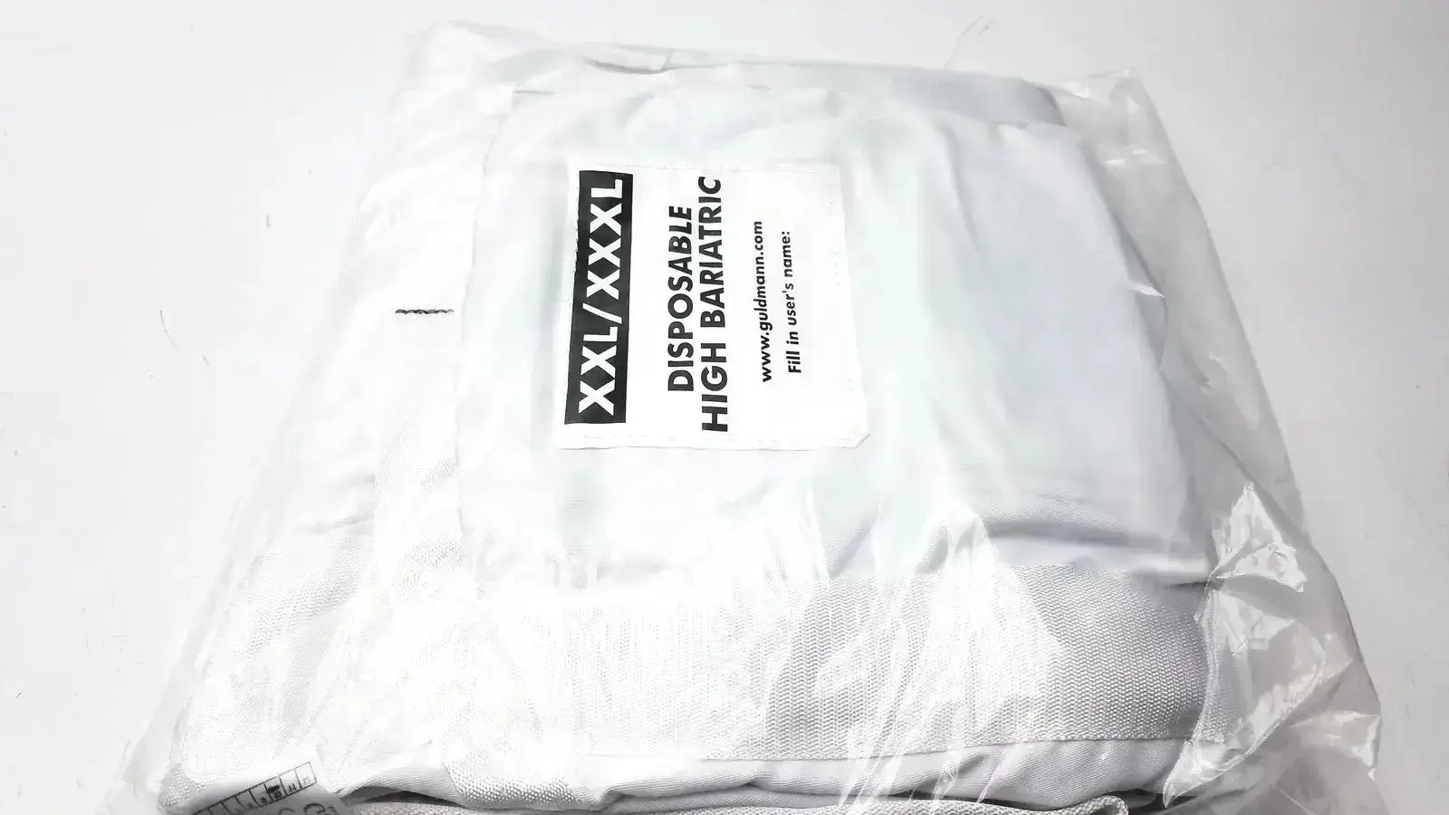 White guldmann disposable high bariatric sling mattress xxl xxxl size for heavy users packaged in clear plastic