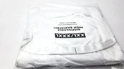 White guldmann disposable bariatric sling gown in xxl xxxl size wrapped in clear plastic packaging for high support use