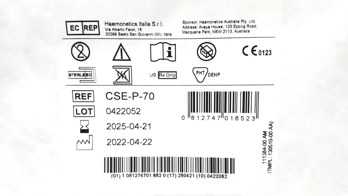 Haemonetics CSE-P-70 Cell Saver Elite Processing Kit