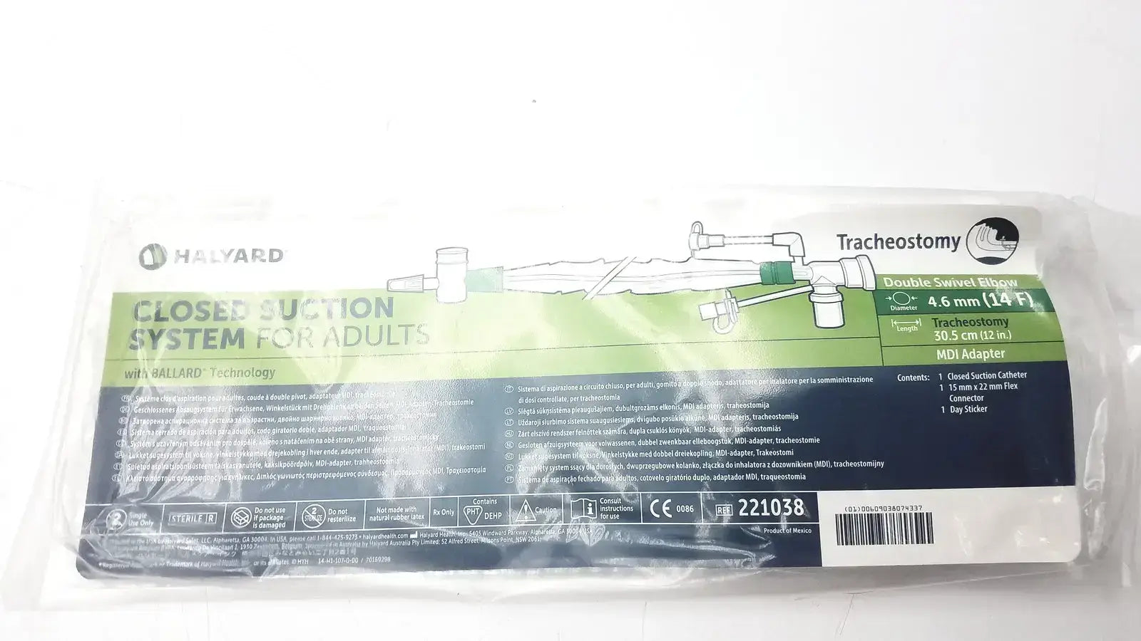 Halyard 221038 Closed Suction System For Adults