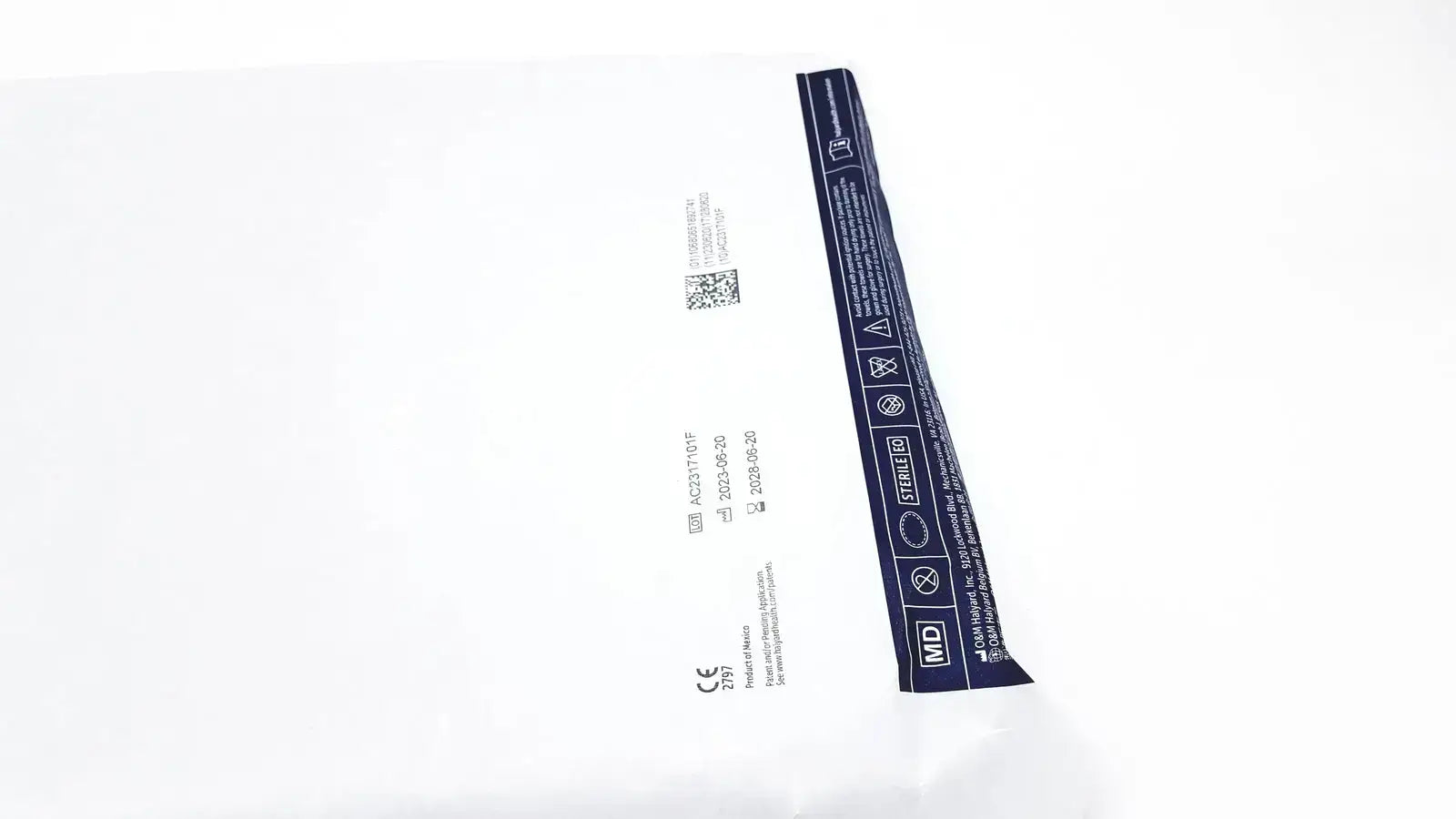 White sterile packaging of halyard 89274 orthoarts shoulder split drape with navy label for general drapes buy used medical equipment