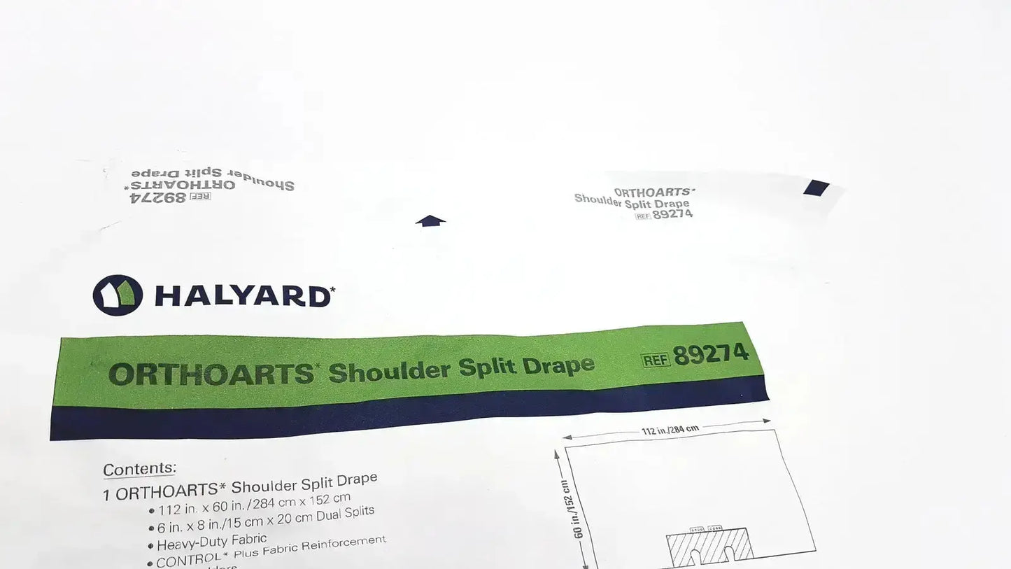Shop a brand new general surgery drape made for shoulder procedure coverage with 112 x 60 in sizing and sterile use, Halyard Shoulder Split Drape.