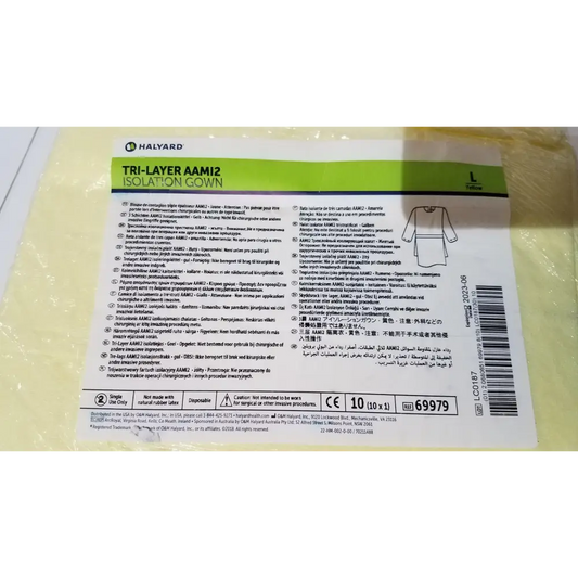 Halyard Tri-Layer Disposable Gown – Blue General Use Model 69979