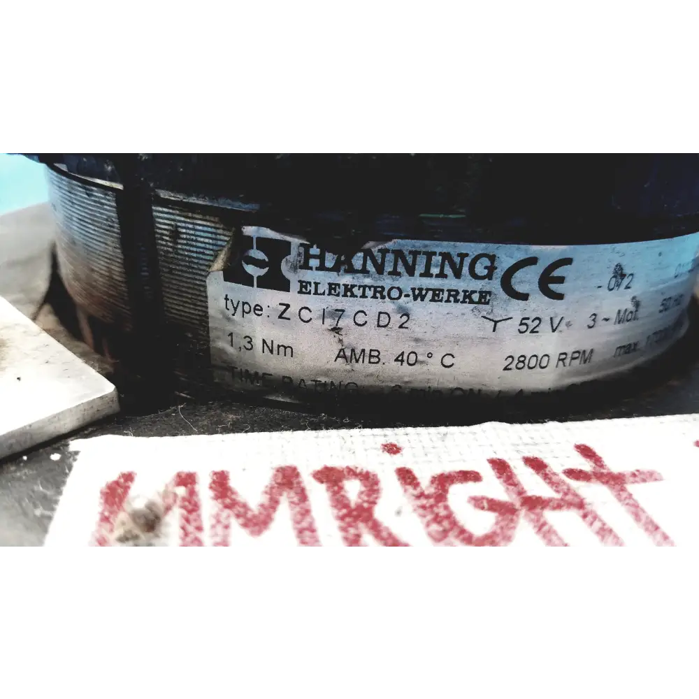 Hanning Elektro-Werke ZC17CD2 2800 Rpm Centrifuge Motor - motor