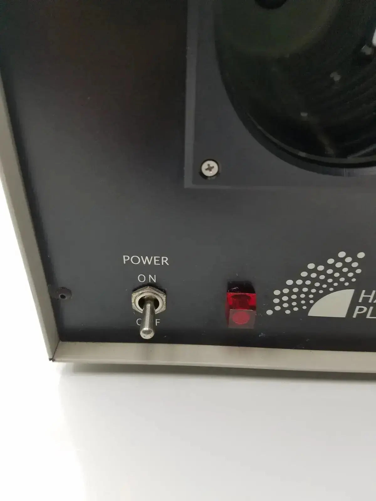Harrick pdc-32g compact plasma cleaner sterilizer in black with silver power switch and red indicator light