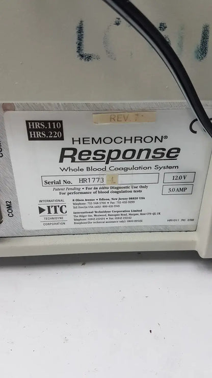 Hemochron Response Whole Blood CoagulatiIon System - Coagulation Analyzer