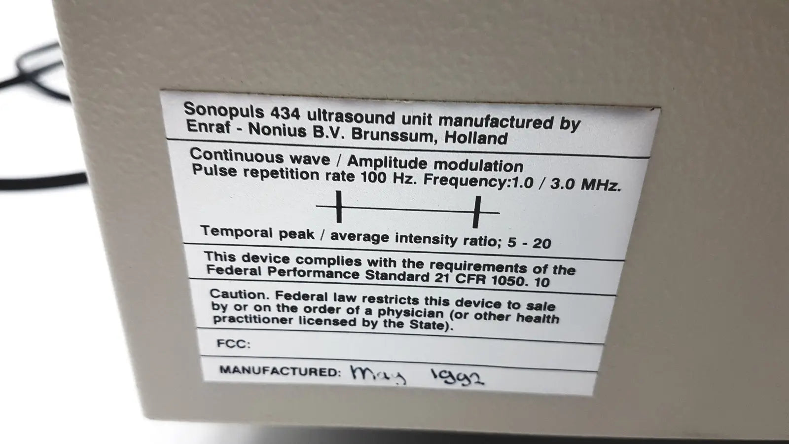 Henley International Sonopuls 434 - Ultrasound Therapy Unit