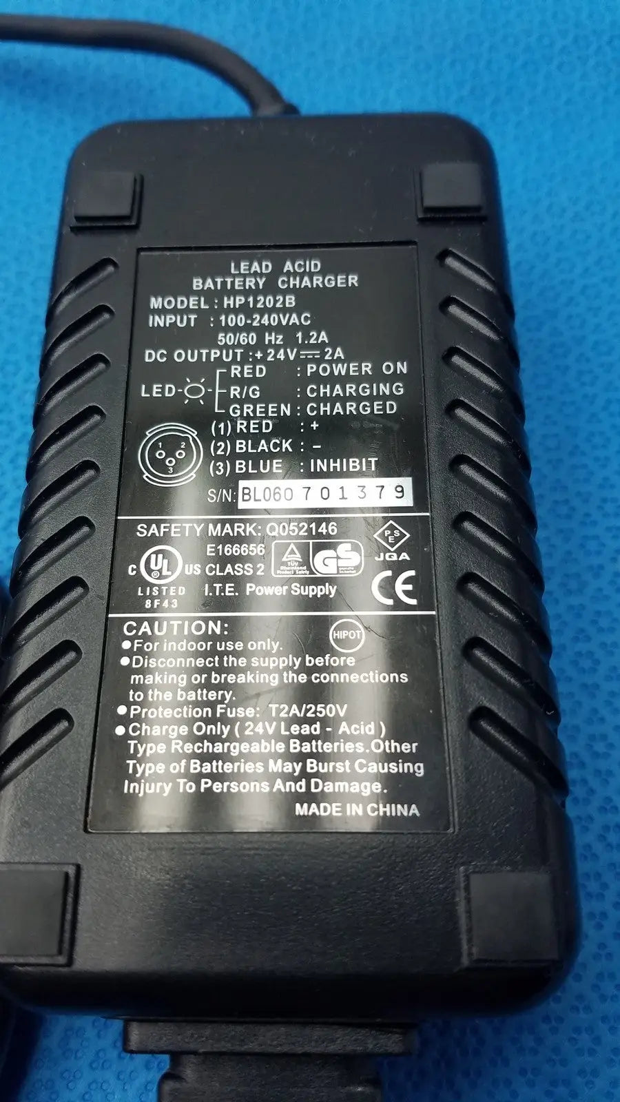 High Power Tech. 3-Pin Lead Acid Battery Charger HP-1202B 24V 2A