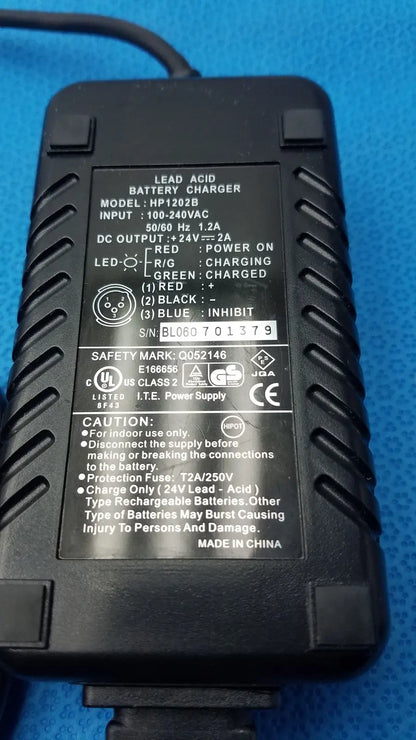 High Power Tech. 3-Pin Lead Acid Battery Charger HP-1202B 24V 2A