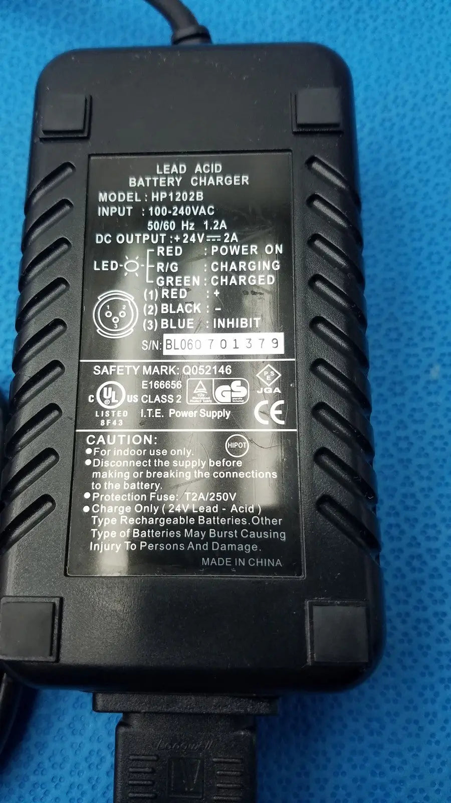 High Power Tech. 3-Pin Lead Acid Battery Charger HP-1202B 24V 2A
