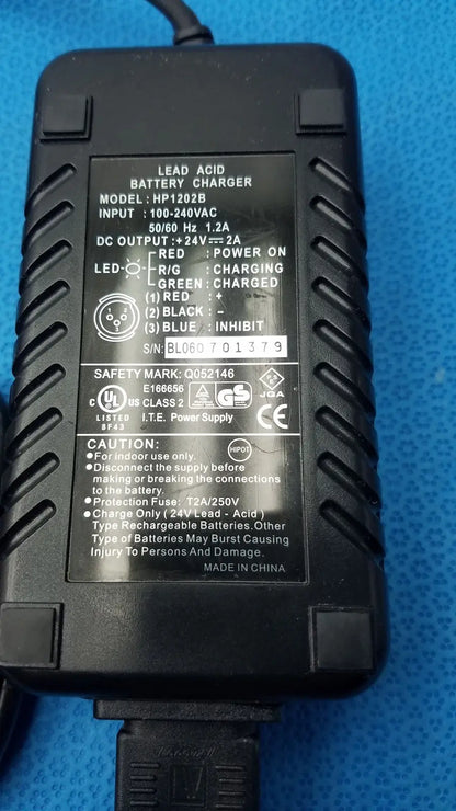 High Power Tech. 3-Pin Lead Acid Battery Charger HP-1202B 24V 2A