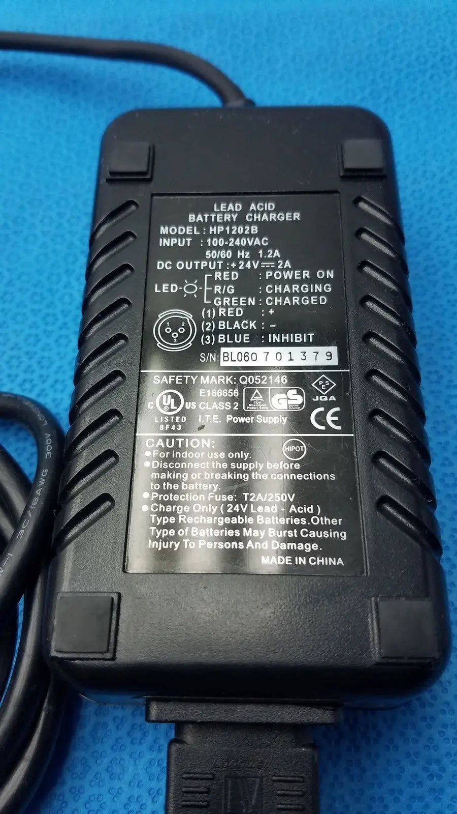 High Power Tech. 3-Pin Lead Acid Battery Charger HP-1202B 24V 2A