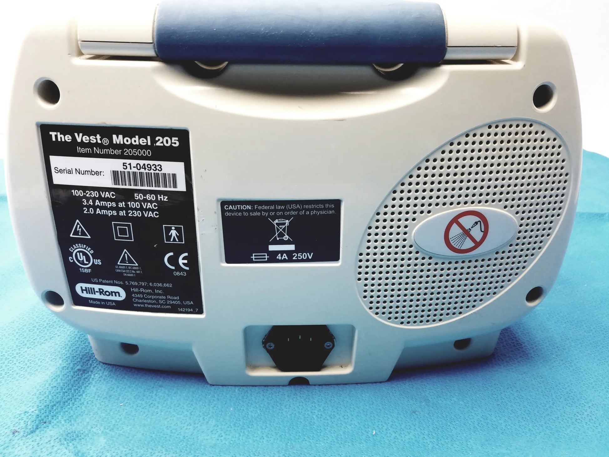 Hill Rom 205 The Vest Airway Clearance System