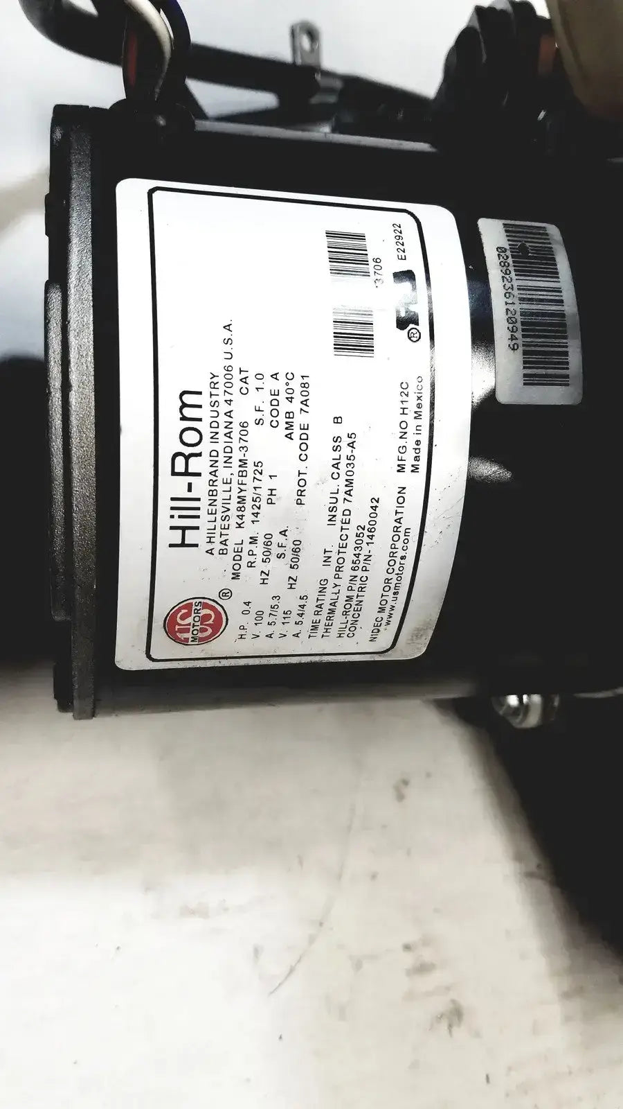 Hill-Rom Haldex Barnes Hydraulic Motor Pump Assembly 1460042 or K48MYFBM-3706 - Motor-Pump