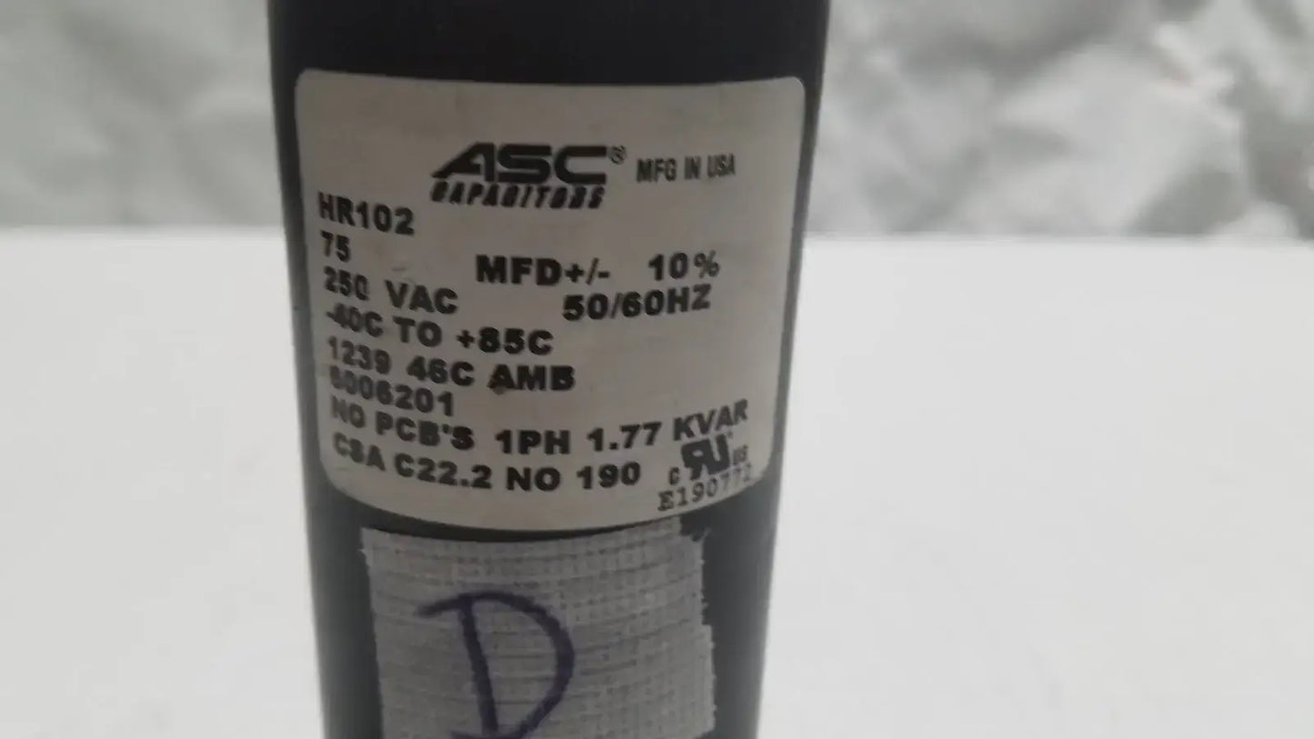 Hill Rom Total Care Genuine OEM 75UF 250V Motor Start by ASC Capacitor