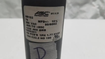 Hill Rom Total Care Genuine OEM 75UF 250V Motor Start by ASC Capacitor