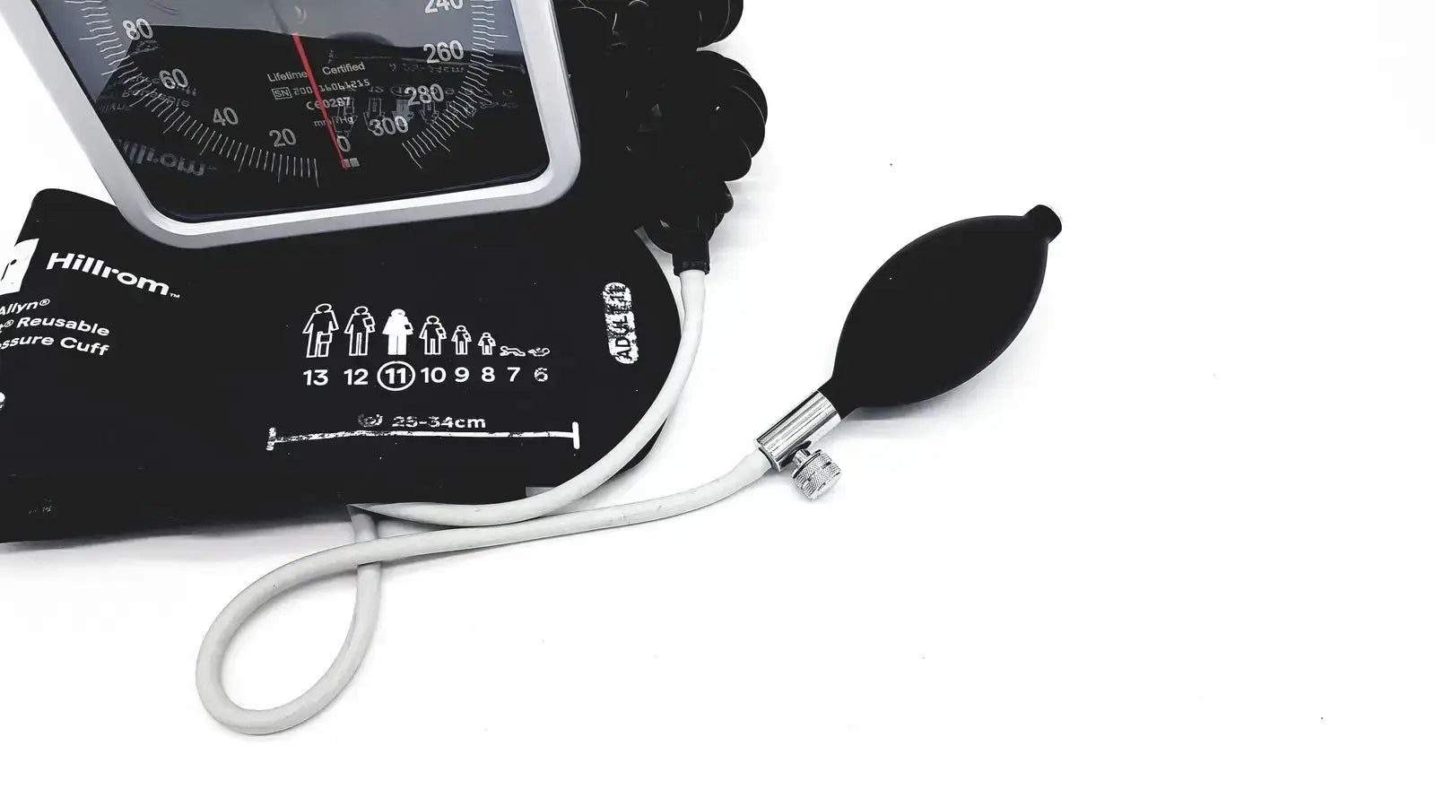 Hillrom / Welch Allyn 200716061215 Wall Gauge Aneroid Sphygmomanometer With Cuff