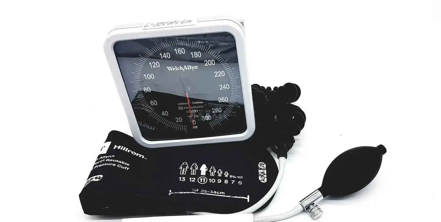 Hillrom / Welch Allyn 200716061215 Wall Gauge Aneroid Sphygmomanometer With Cuff