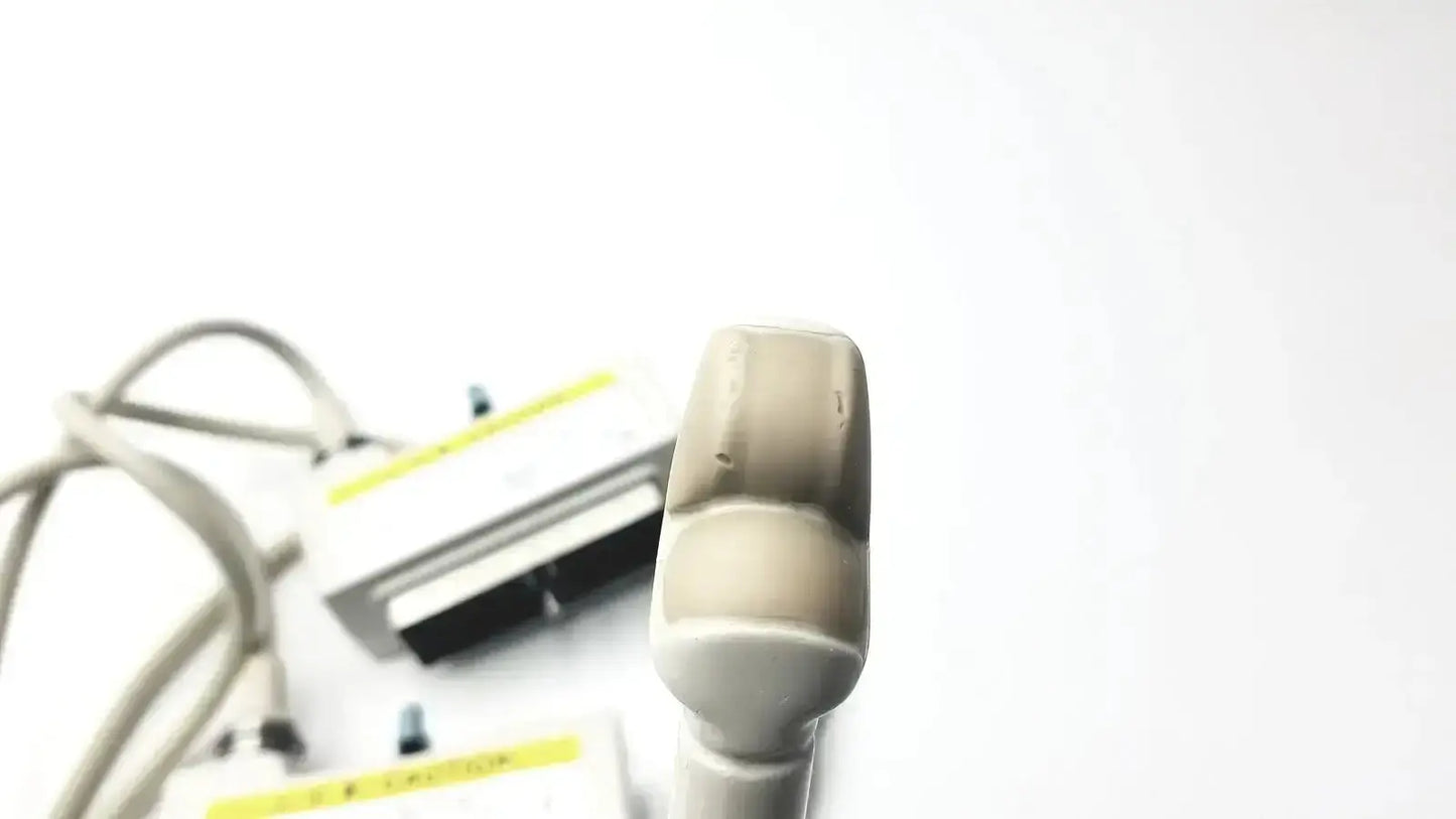 Gray hitachi eup-cc331 biplane transrectal ultrasound transducer with smooth rounded head and textured grip for medical use