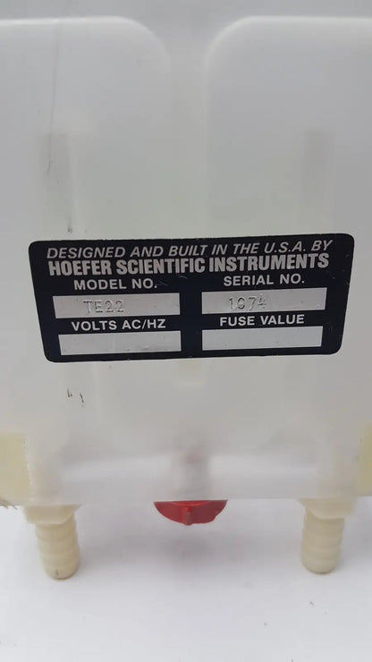 Hoefer TE Series Transphor Electrophoresis Unit Model TE22 - Transfer Tank