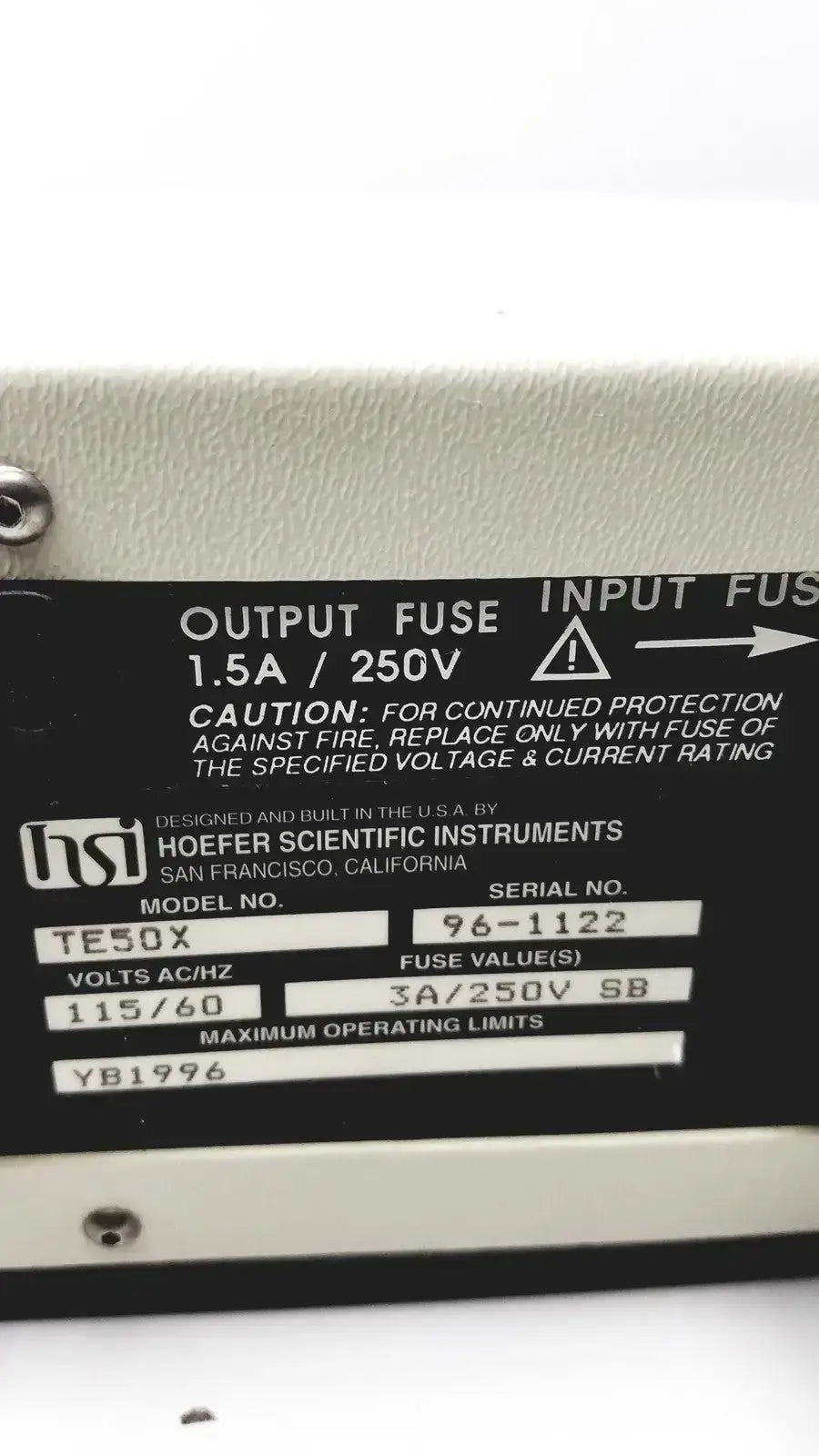 Hoefer Transpher Power Lid Model No. TE 50X - Laboratory Equipment Part