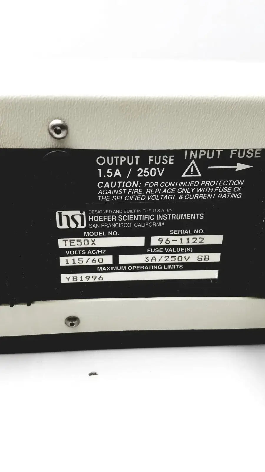 Hoefer Transpher Power Lid Model No. TE 50X - Laboratory Equipment Part