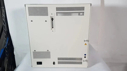 White industrial hologic thinprep 2000 processor server rack with perforated ventilation panels for biomedical evaluation reuse medical