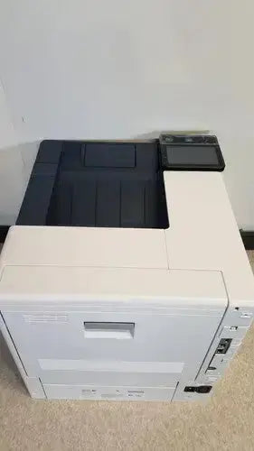 White and black hp laserjet enterprise m555dn color laser printer with touchscreen multifunction laser printer display