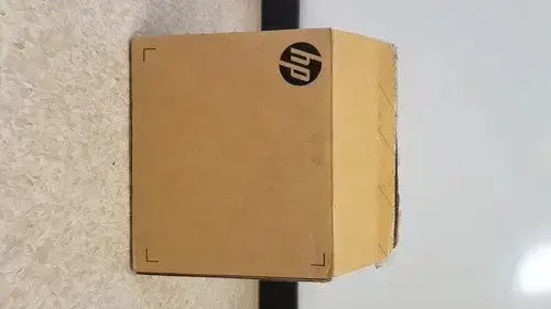 Brown cardboard box with black hp logo containing hp usb-c/a universal dock g2 station with 65w power delivery and single cable alt mode