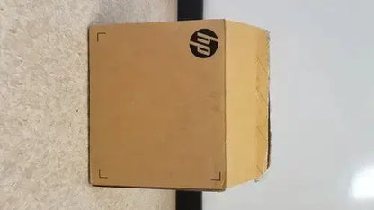 Brown cardboard box with black hp logo containing hp usb-c/a universal dock g2 station with 65w power delivery and single cable alt mode