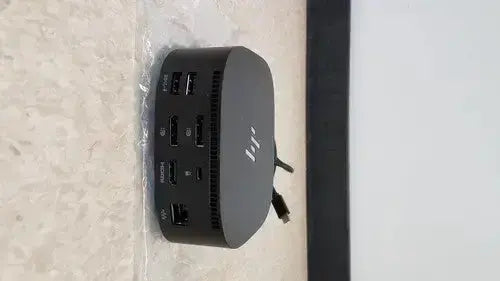 Black rectangular hp usb-c a universal dock g2 station with multiple ports and 65w power delivery alt mode support