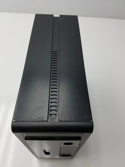 Black matte hughes network model mgs3550 desktop computer tower with vertical ventilation slits hospital surplus
