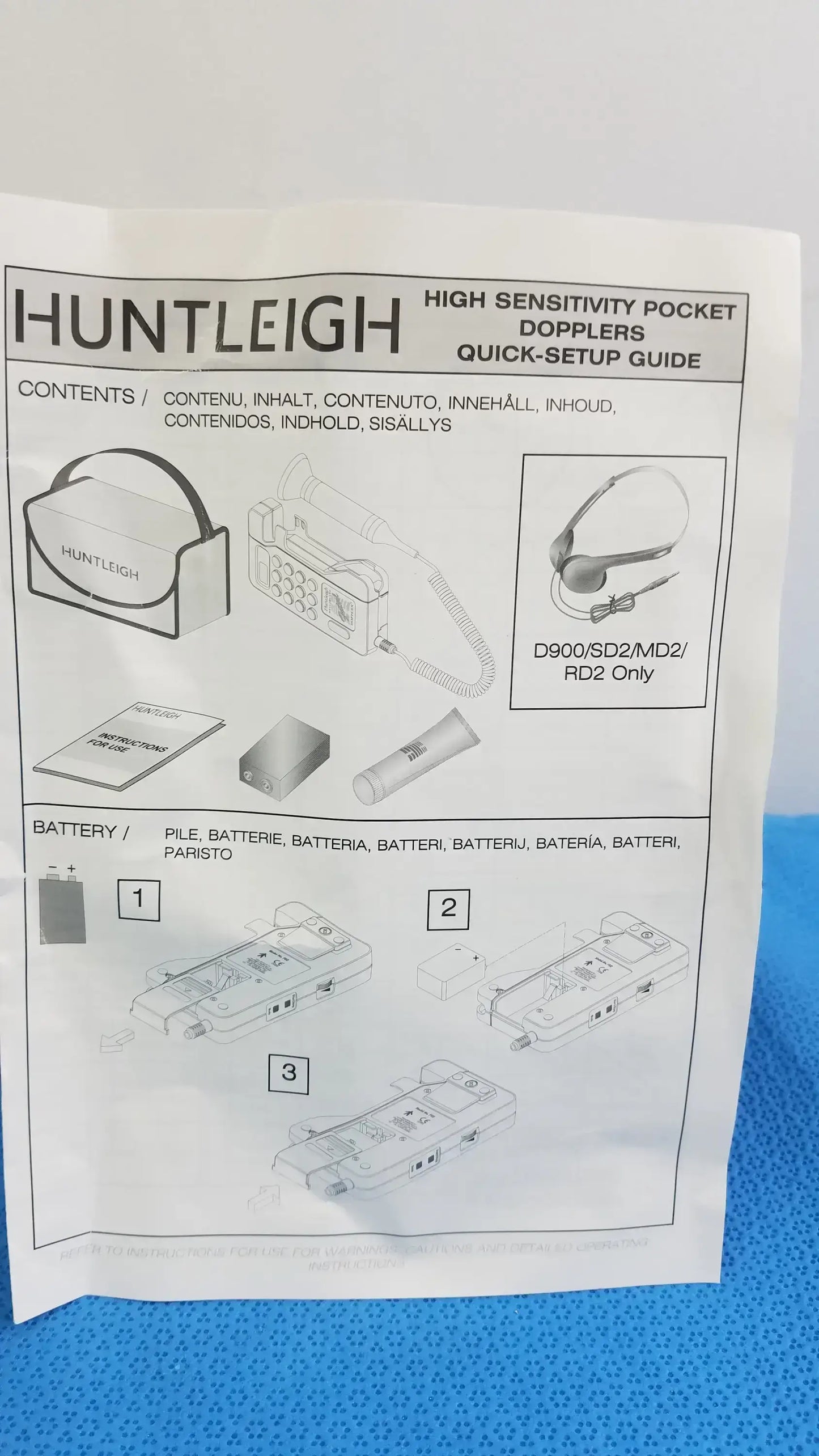 Huntleigh Dopplex SD2 Prenatal Heart Rate Monitor With Accessories and Bag