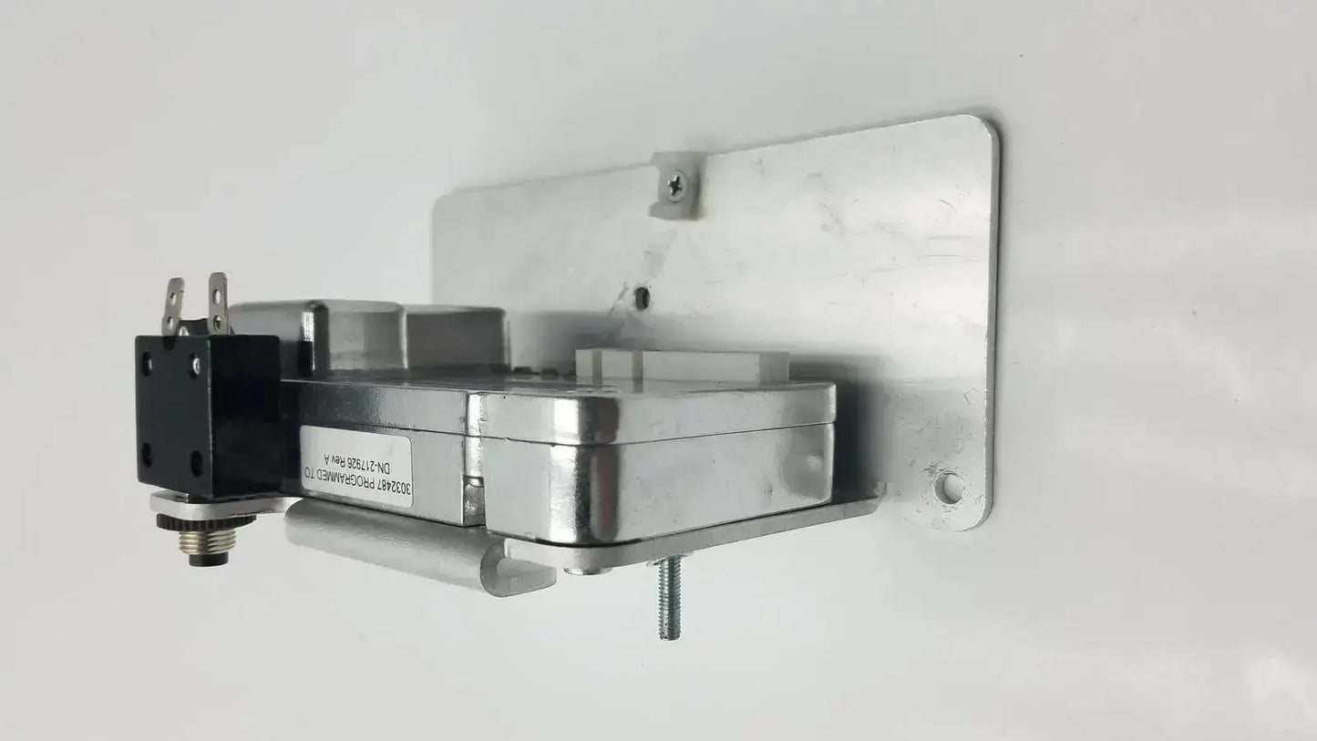 Silver metallic idrive motor controller wall-mounted actuator with black connector for industrial drive technology applications