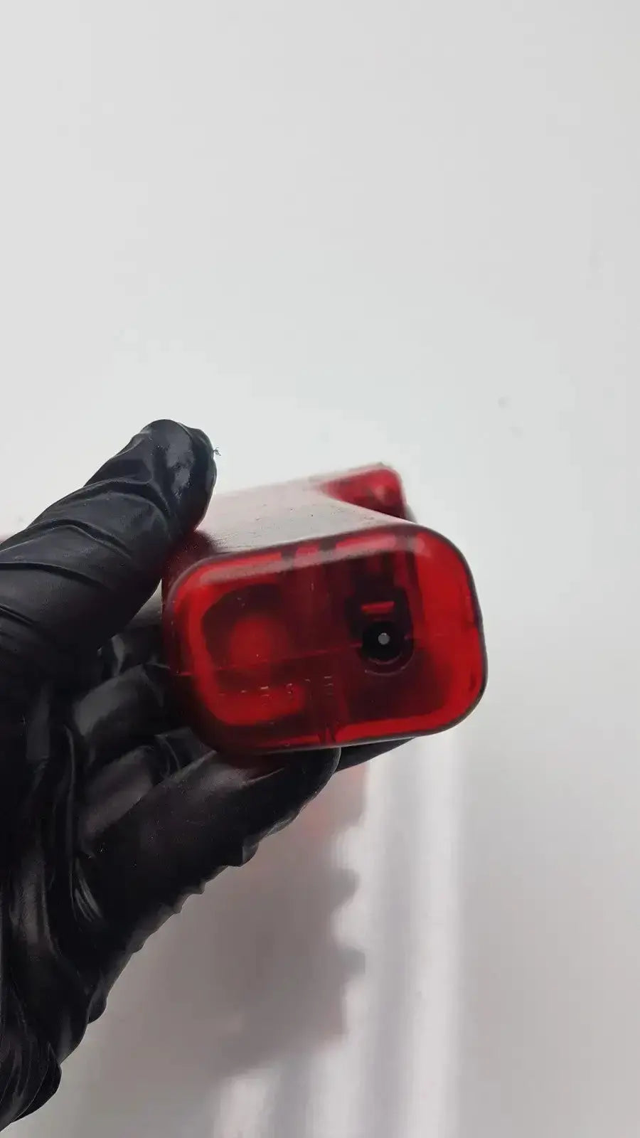 Red translucent plastic phone charger adapter for integra biosciences acu pipetboy controller device accessory