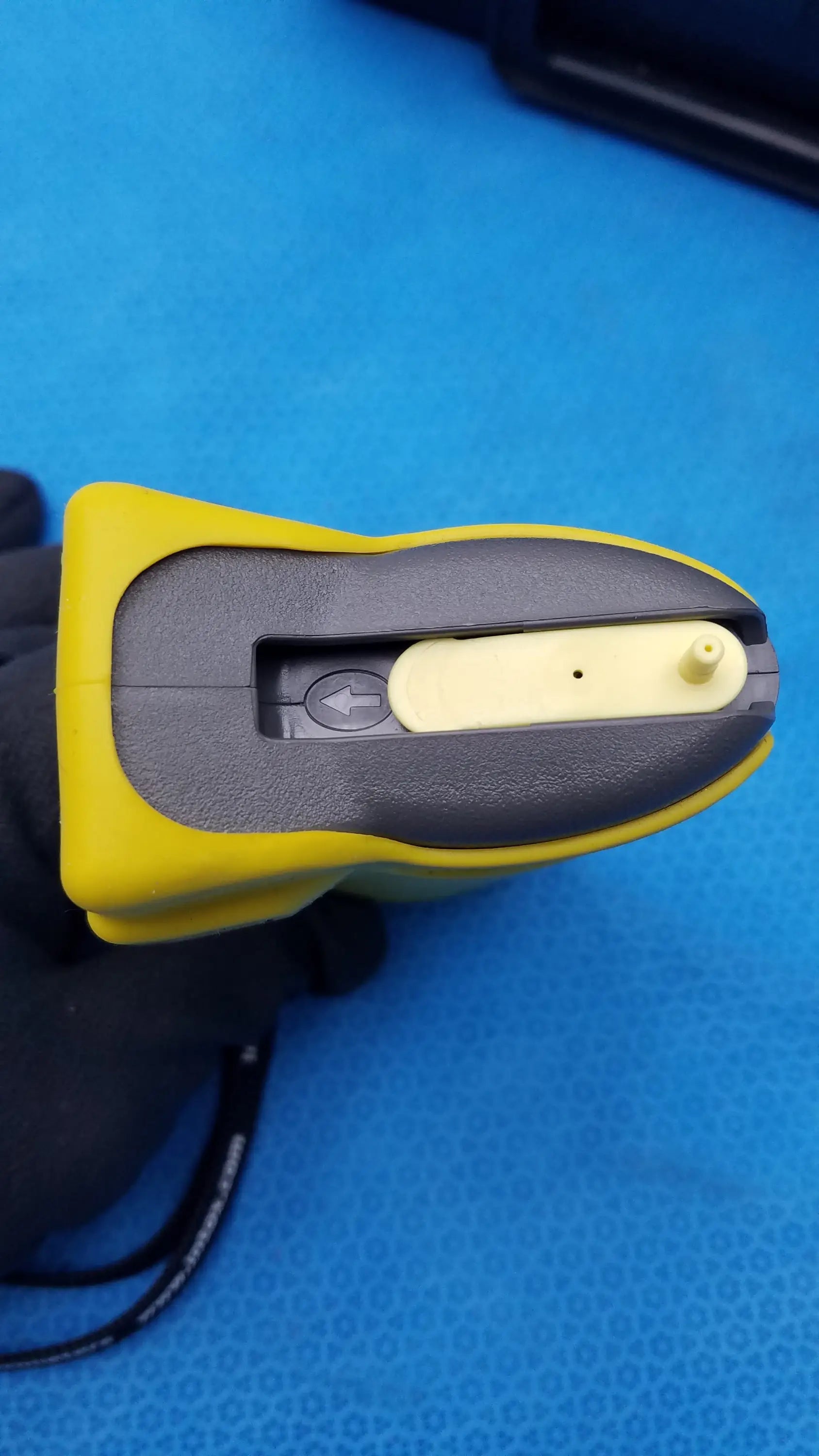 Intoximeters alco-sensor fst portable breathalyzer with yellow and black handheld barcode scanner and textured grip medical equipment